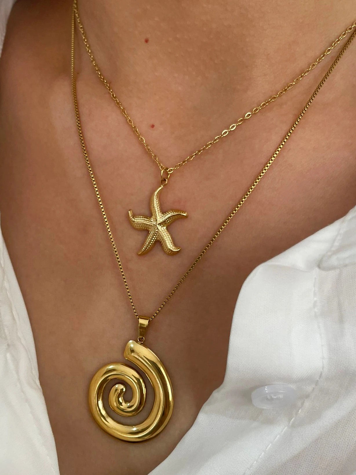 Starfish + Swirl Necklace